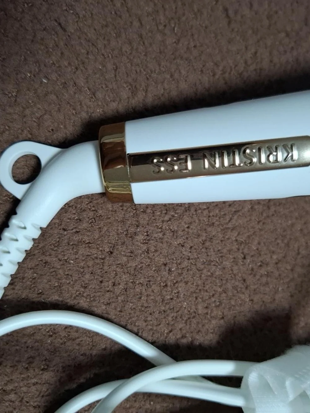 White and Gold Curling Iron for Women Hair